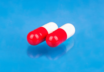Red and white capsules