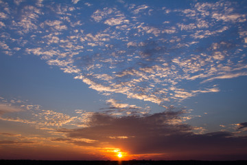 Colorful sunset with clouds