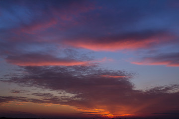 Colorful sunset with clouds