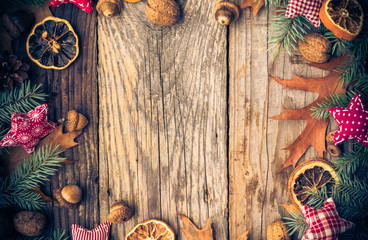 Christmas background twigs decorations gifts nature