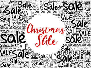 Fototapeta premium Christmas SALE word cloud background, business concept