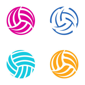 Colorful vector volleyball balls