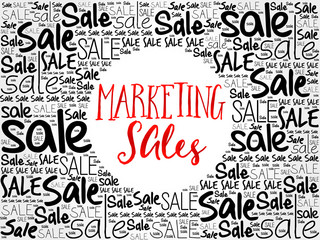Marketing SALES word cloud background, business concept