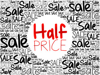 Fototapeta premium HALF PRICE word cloud background, business concept