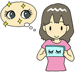 つけまつげ　女性