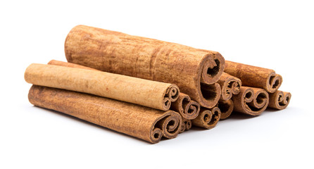 Cinnamon sticks  isolated on white background