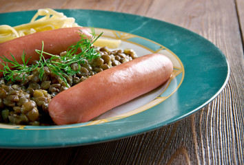 Linsen mit Spatzle  Swabian dish