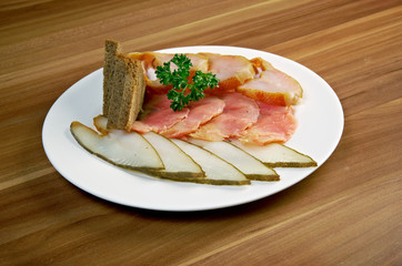 Seafood arrangement.salmon,halibut