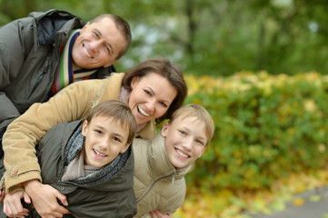Portrait of family relaxing 