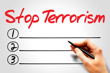 Stop Terrorism blank list concept