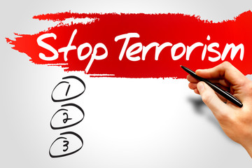 Stop Terrorism blank list concept