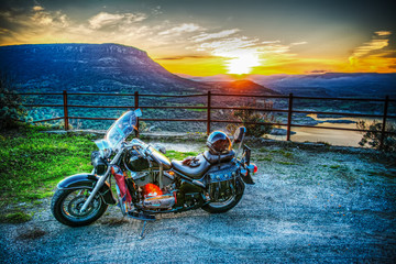 motorcycle on the edge of the road