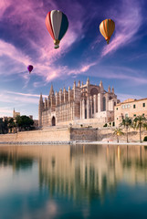 Majorca cathedral and hot air balloon © juanjo