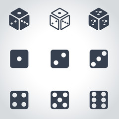 Vector black dice icon set. Dice Icon Object, Dice Icon Picture, Dice Icon Image - stock vector