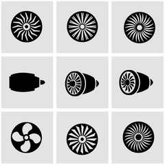 Vector black turbines icon set. Turbines Icon Object, Turbines Icon Picture, Turbines Icon Image - stock vector © skarin