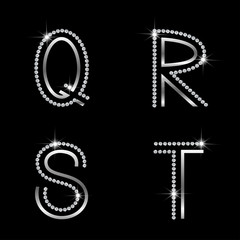 vector of diamond letters q, r, s, t