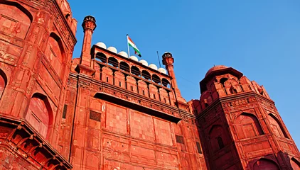 Poster Lal Qila - Red Fort in Delhi, India.  © olenatur