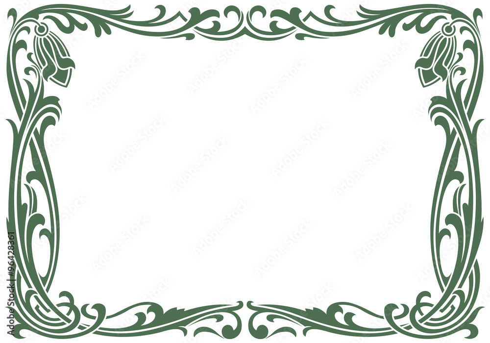Wall mural vector abstract framework from the bound flowers and plants