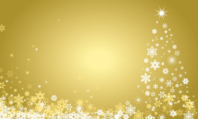 Weihnachtsbaum - Schneeflocken - gold - 96428559