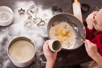 Baking christmas cookies
