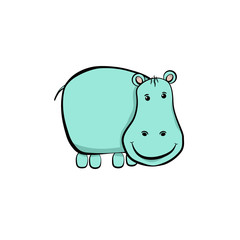 cheerful turquoise hippopotamus

vector Illustration