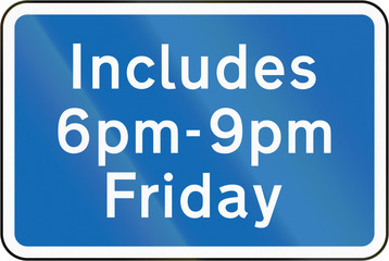 New Zealand road sign - Late night extension of permitted parking times.