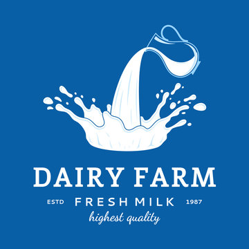 Milk Icon. Milk, Yogurt or Cream Blot. Milk Logo Template