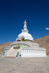 Tall Shanti Stupa near Leh, Ladakh, Jammu and Kashmir, India