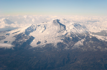 Fototapeta na wymiar Aerial view of volcano Etna, in Sicily