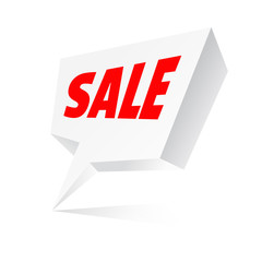 3D speech bubble for your message. Vector chat bubble with place for text