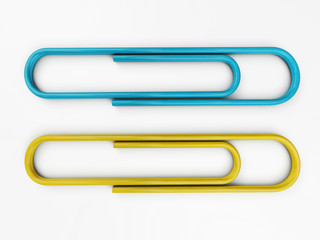 Paper clip isolated. 3d rendering