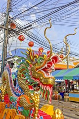 Dragon statue in Chinese opera festival - thailand