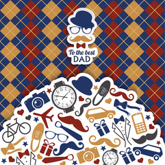 Happy fathers day vector illustration.