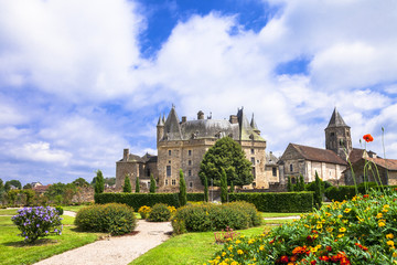 Fototapeta na wymiar castles of France - Jumilhac-le-grand with beautiful gardens
