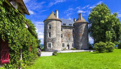 Fototapeta na wymiar beautifu medieval castles of France, Dordogne region