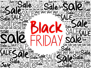 Black Friday word cloud background, business concept