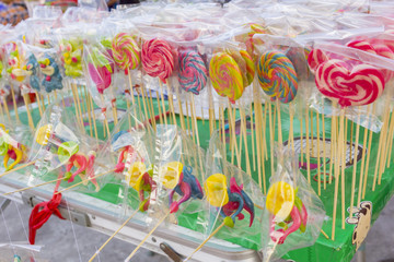 Obraz premium candy in rainbow colours - colorful candy 