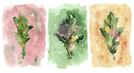 Obraz premium watercolor painting. Colorful leaves