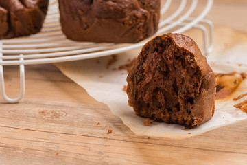 Baked chocolate muffins