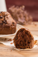 Baked chocolate muffins