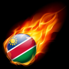 Fototapeta premium Round glossy icon of Namibia