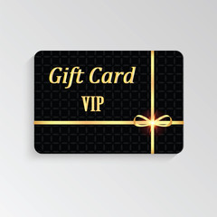 VIP cards with gold letters and ribbon