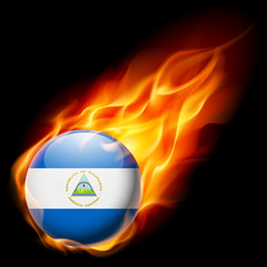 Fototapeta premium Round glossy icon of Nicaragua