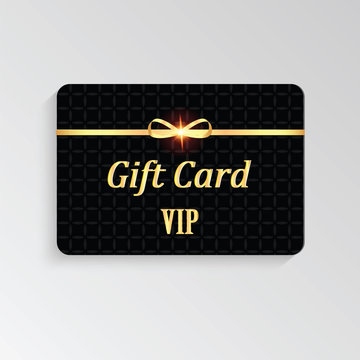 VIP cards with gold letters and ribbon