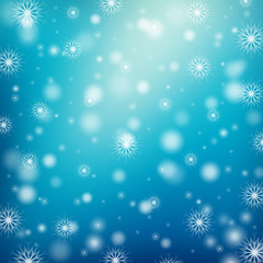 Abstract blue christmas background with snowflakes