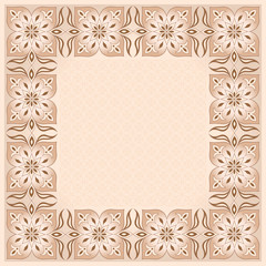 Filigree floral beige frame.