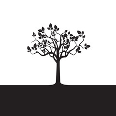 Black Tree. Vector Illustration.