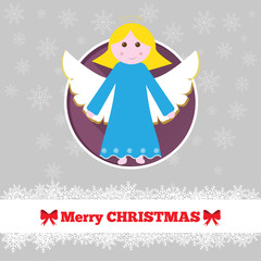Christmas card template with angel 