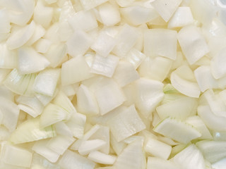 diced cut onion food background
