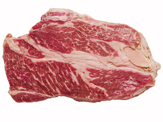 uncooked wagyu beef steak isolated